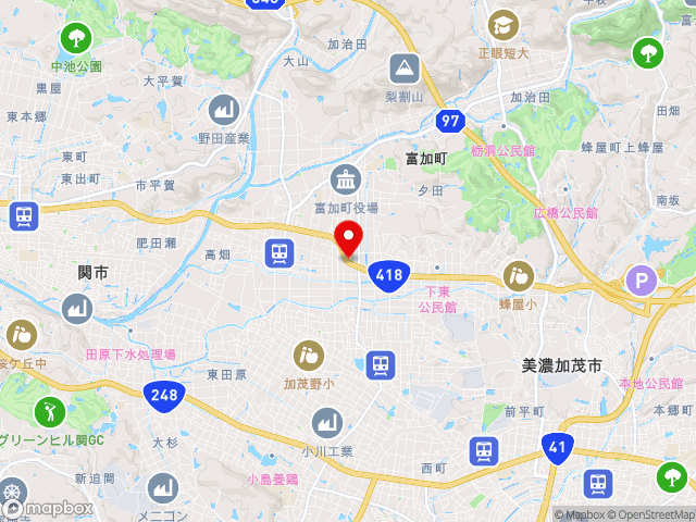 岐阜県の道の駅半布里の郷　とみかの地図