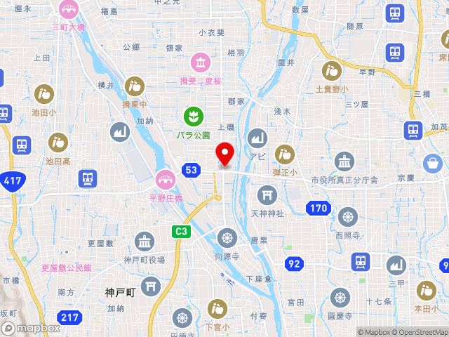 岐阜県の道の駅パレットピアおおのの地図
