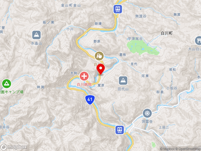 岐阜県の道の駅 美濃白川の地図