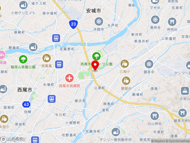 愛知県の道の駅 にしお岡ノ山の地図