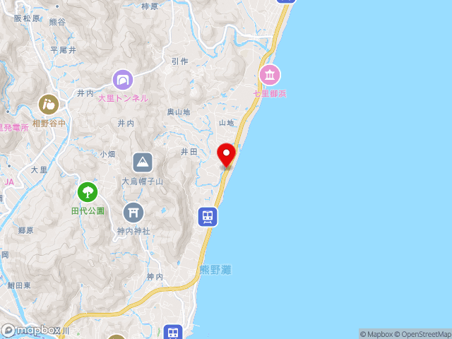 和歌山県の道の駅 紀宝町ウミガメ公園の地図