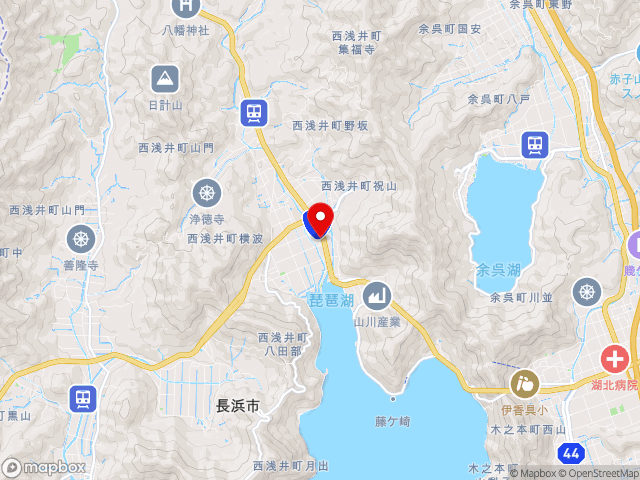 滋賀県の道の駅 塩津海道あぢかまの里の地図