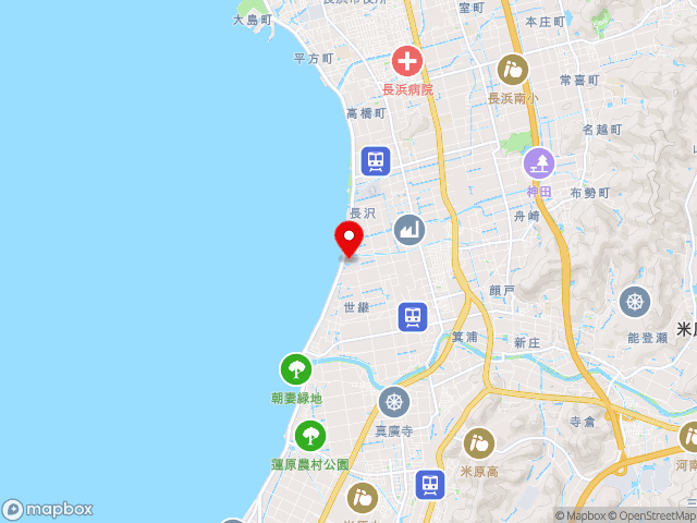 主要地方道大津能登川長浜線沿いの道の駅 近江母の郷の地図