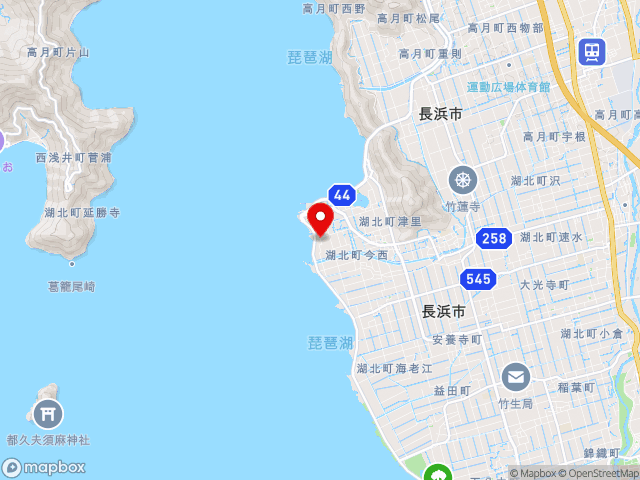 県道湖北長浜線沿いの道の駅 湖北みずどりステーションの地図