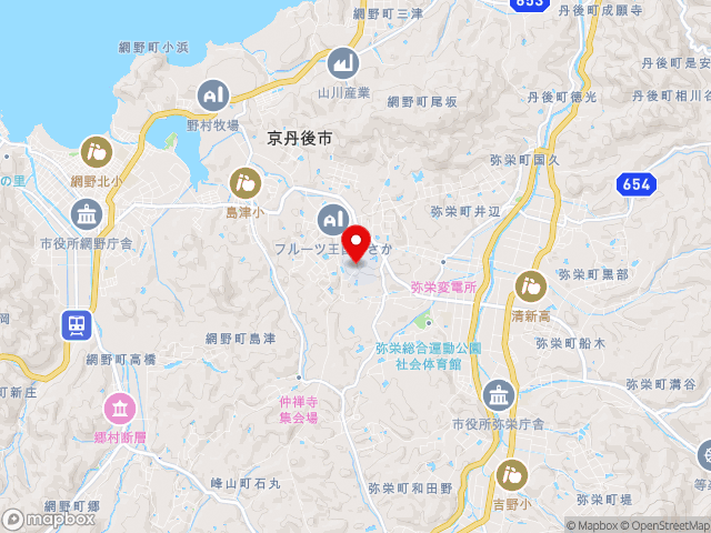 京都府の道の駅 丹後王国「食のみやこ」の地図