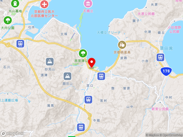国道176号沿いの道の駅 海の京都　宮津の地図