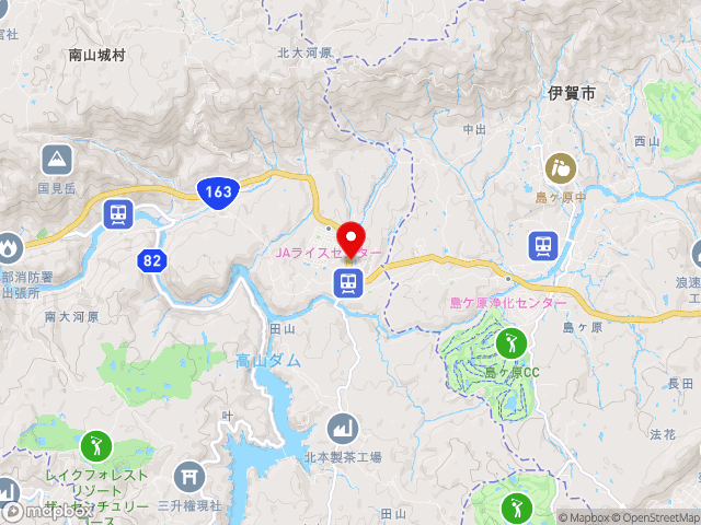 国道163号沿いの道の駅 お茶の京都　みなみやましろ村の地図