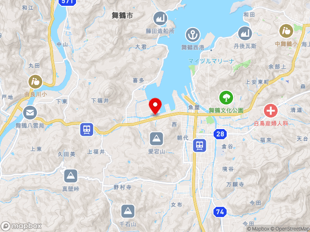 国道175号沿いの道の駅 舞鶴港とれとれセンターの地図