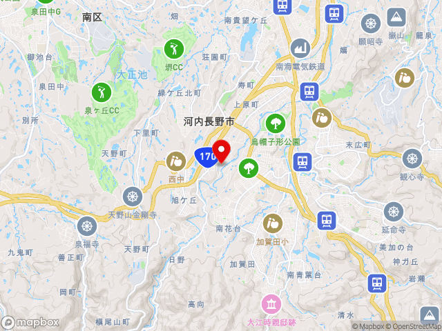 大阪府の道の駅 奥河内くろまろの郷の地図