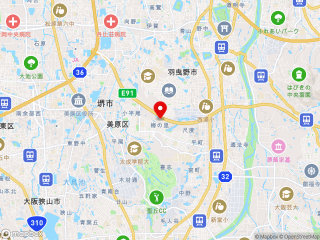奈良県の道の駅 しらとりの郷・羽曳野の地図