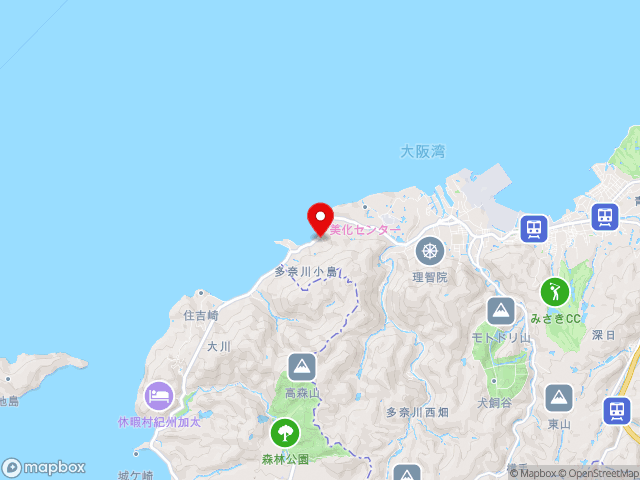 主要地方道岬加太港線沿いの道の駅 とっとパーク小島の地図