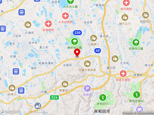大阪府の道の駅愛彩ランドの地図