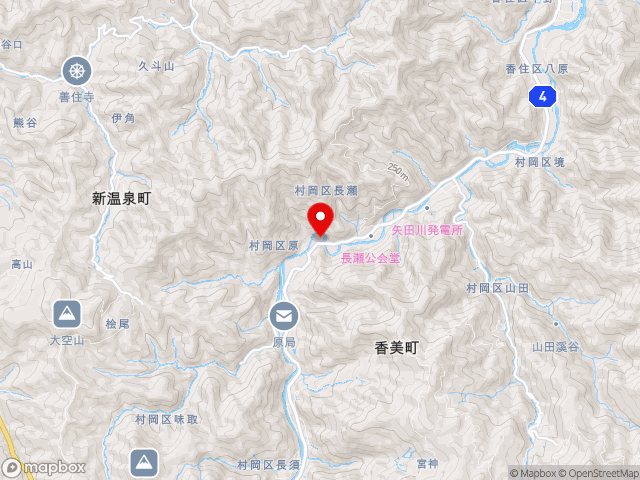 主要地方道香住村岡線沿いの道の駅 あゆの里　矢田川の地図