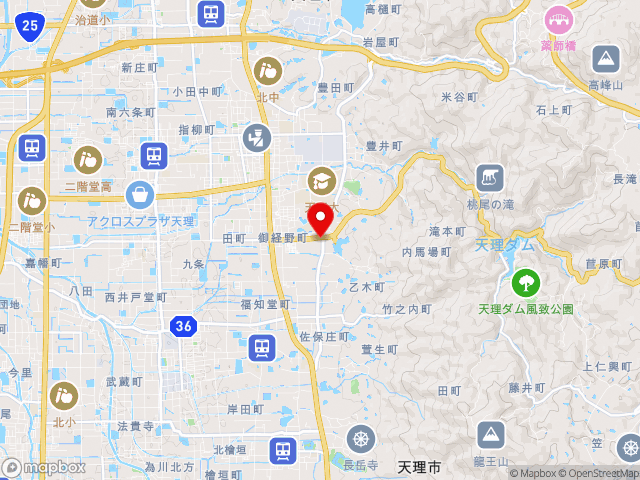奈良県の道の駅 なら歴史芸術文化村の地図
