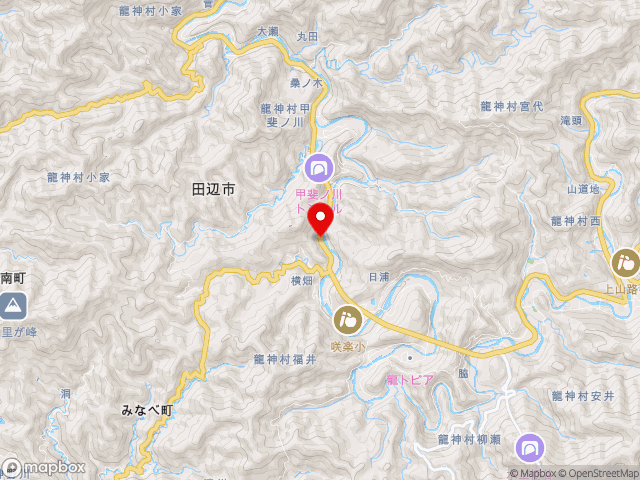 和歌山県の道の駅 水の郷日高川　龍游の地図