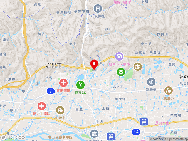 和歌山県の道の駅ねごろ歴史の丘の地図