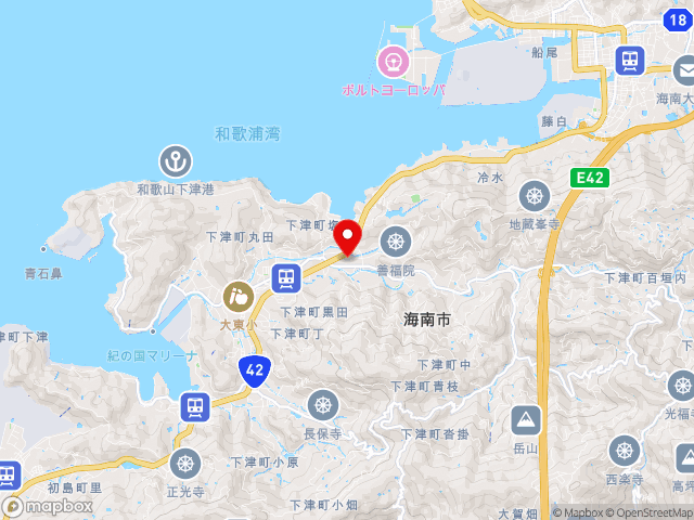 和歌山県の道の駅海南サクアスの地図