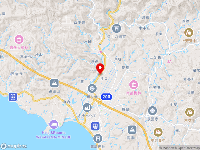和歌山県の道の駅 みなべうめ振興館の地図
