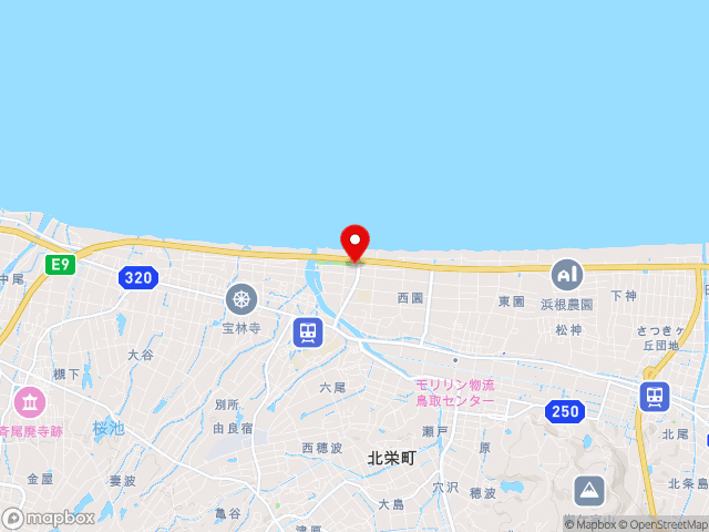 鳥取県の道の駅大栄の地図