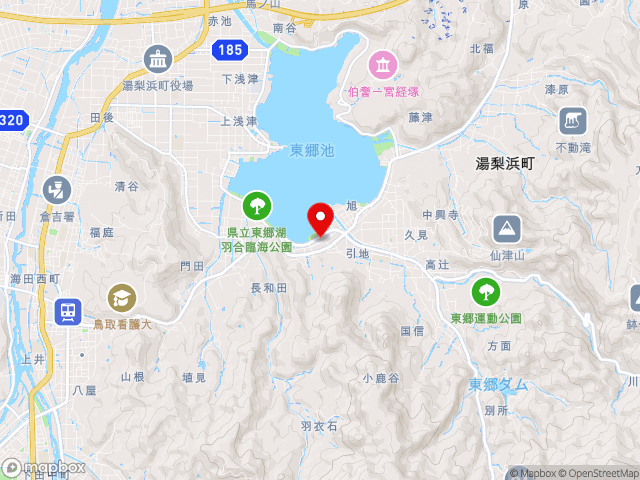 主要地方道倉吉青谷線沿いの道の駅 燕趙園の地図