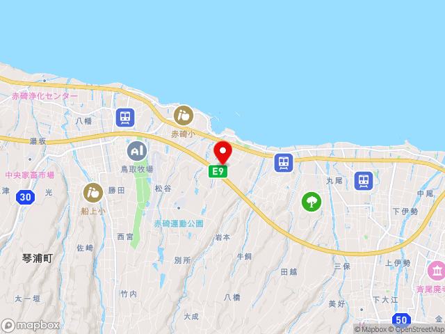 鳥取県の道の駅琴の浦の地図