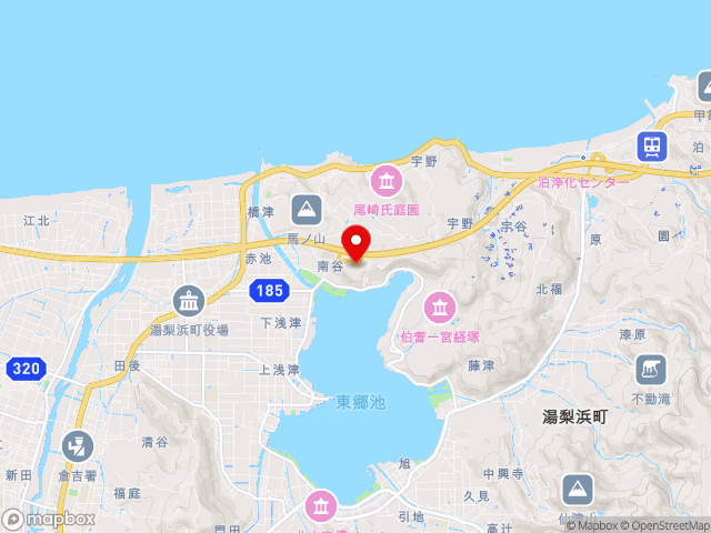 鳥取県の道の駅はわいの地図