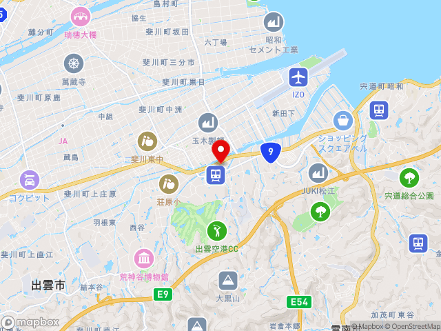 島根県の道の駅湯の川の地図
