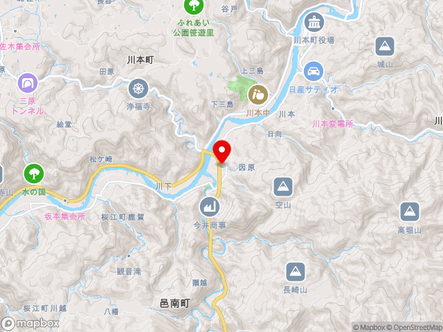 島根県の道の駅 インフォメーションセンターかわもとの地図