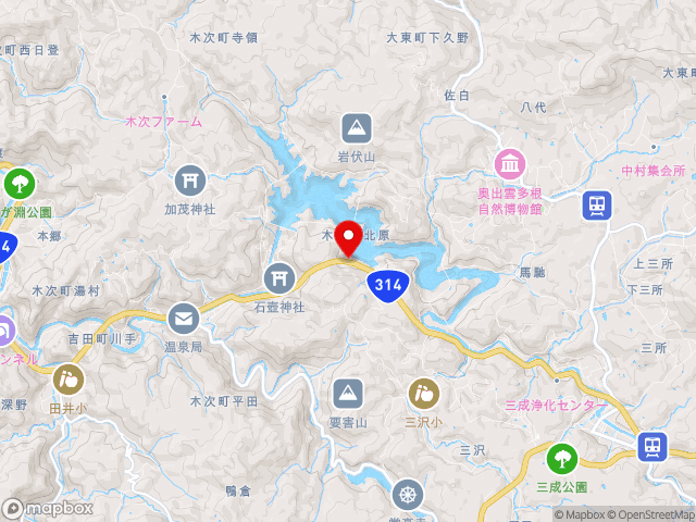 島根県の道の駅 おろちの里の地図