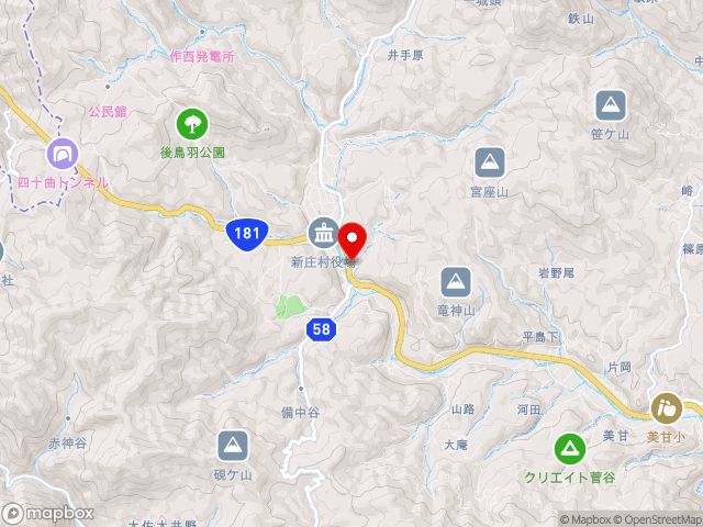 岡山県の道の駅がいせん桜　新庄宿の地図