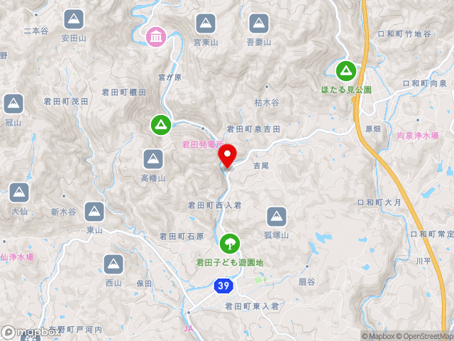 主要地方道三次高野線沿いの道の駅 ふぉレスト君田の地図