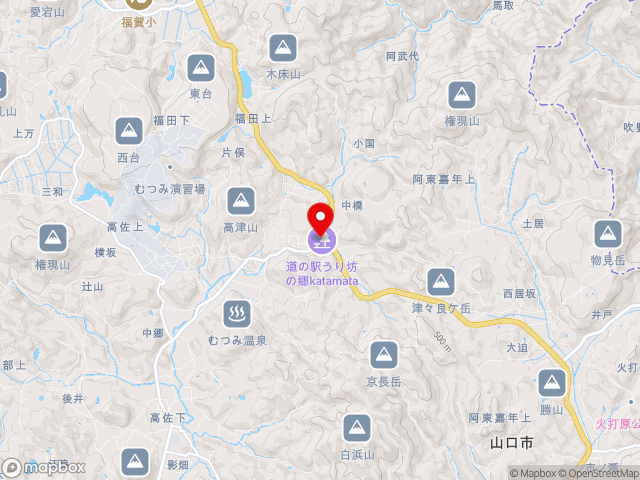 山口県の道の駅うり坊の郷ｋａｔａｍａｔａの地図