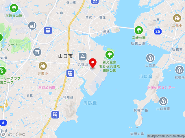 県道山口阿知須宇部線沿いの道の駅 きらら　あじすの地図