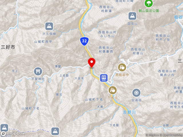 高知県の道の駅 大歩危の地図