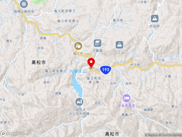 徳島県の道の駅 しおのえの地図