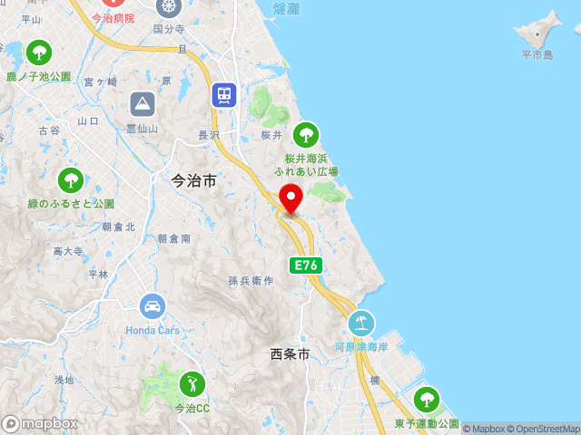 愛媛県の道の駅今治湯ノ浦温泉の地図