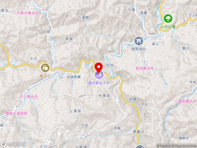 愛媛県の道の駅みかわの地図
