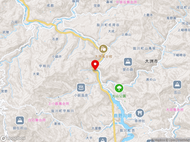 愛媛県の道の駅清流の里ひじかわの地図