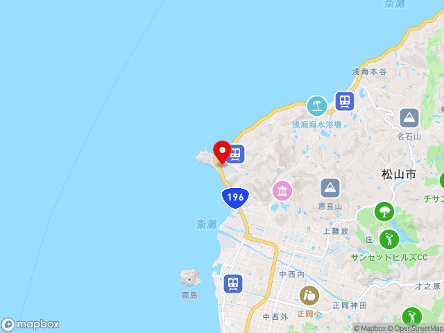 愛媛県の道の駅風早の郷風和里の地図