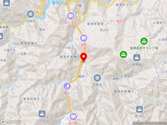 愛媛県の道の駅霧の森の地図