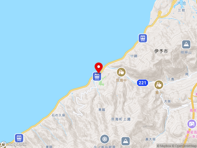 愛媛県の道の駅ふたみの地図