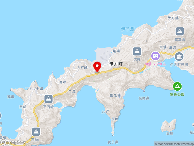 愛媛県の道の駅伊方きらら館の地図