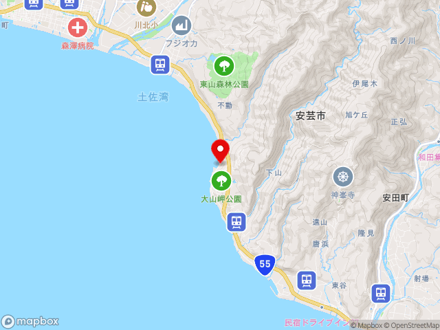 高知県の道の駅大山の地図