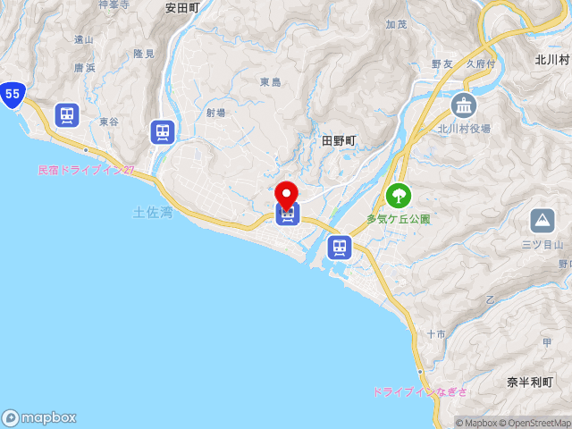 高知県の道の駅 田野駅屋の地図