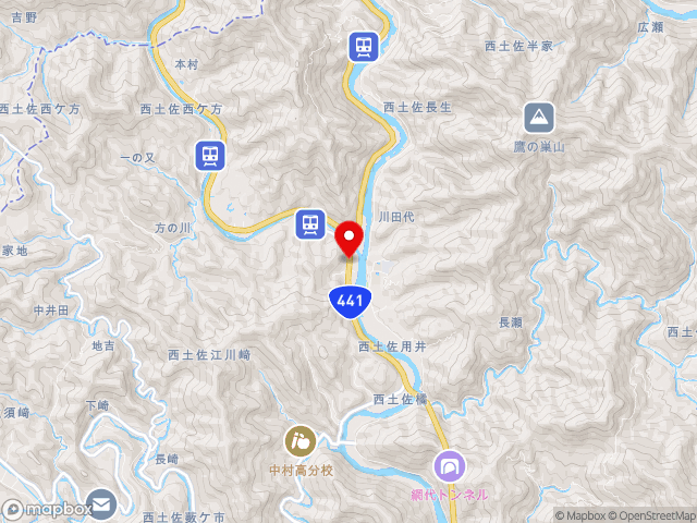 高知県の道の駅 よって西土佐の地図