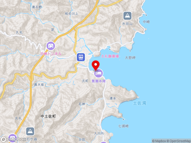 高知県の道の駅なかとさの地図