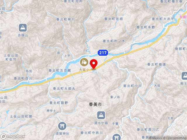 高知県の道の駅美良布の地図
