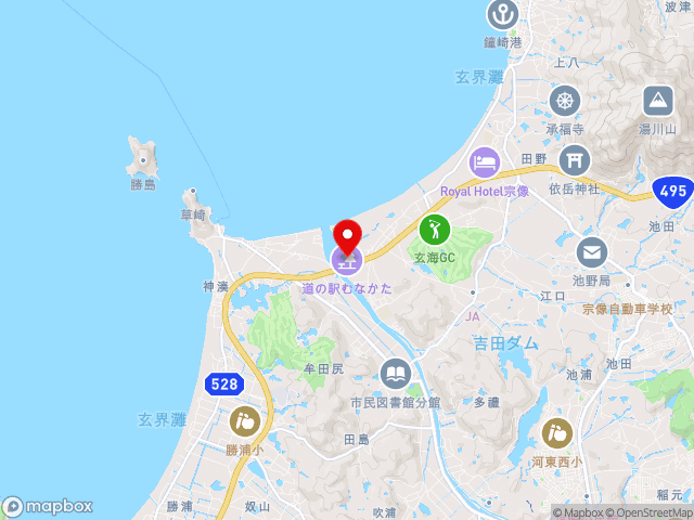 福岡県の道の駅むなかたの地図
