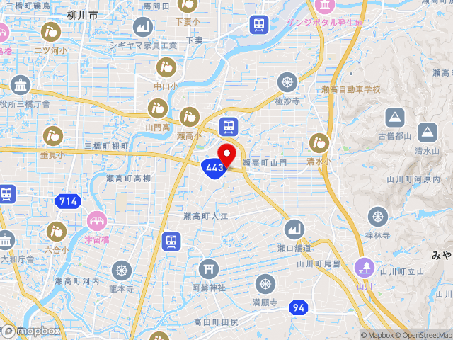福岡県の道の駅みやまの地図