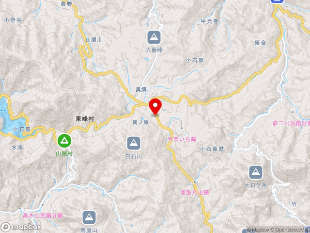 福岡県の道の駅小石原の地図